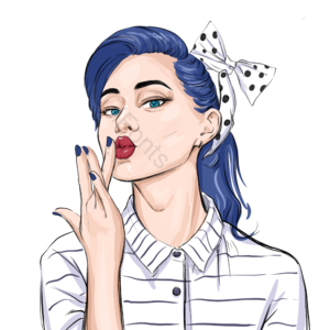 女人 插画用图 波普尔 画 美女 性感的 复古的 元素