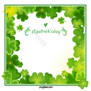 三叶草 patricks day 绿色 圣帕特里克节 边框 光效 手绘