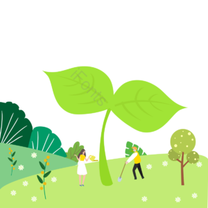 叶 铲 植树节 绿色 蓝色 合作 植物 动画片