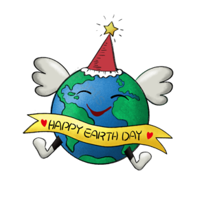 手绘竽 地球日 环保保护环境 动画片 生日帽 生态 微笑的面孔 翼