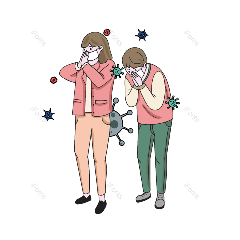 动画片图片,病毒元素,面具PNG,绿色免抠素材
