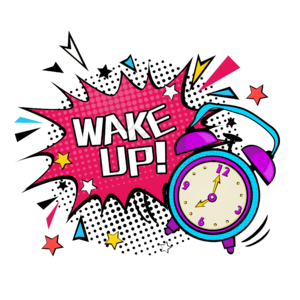 闹钟 波普风格 手绘 wake up 催促 起床 钟表