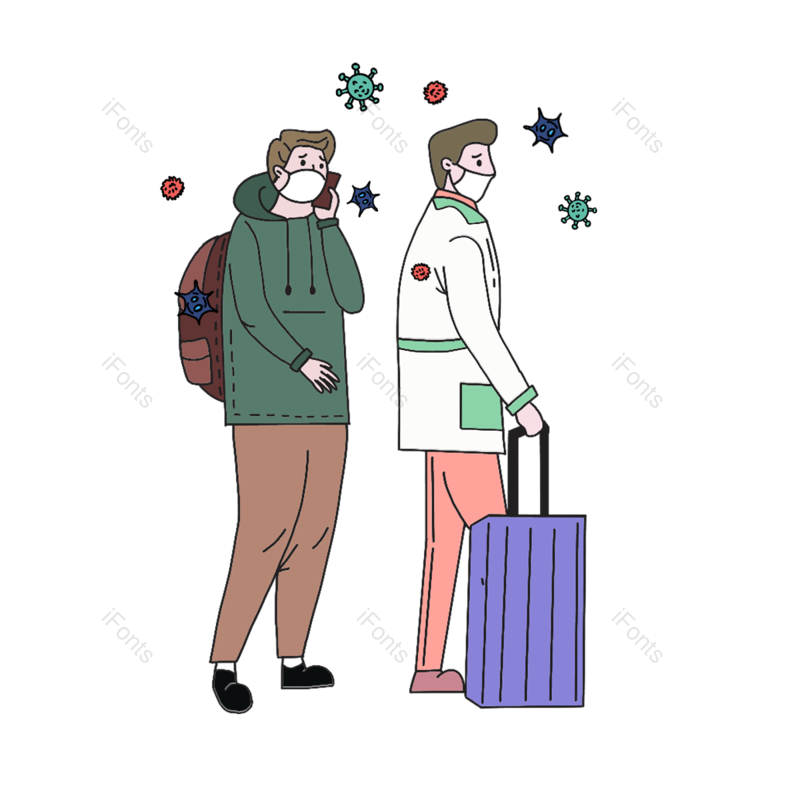 动画片图片,病毒元素,面具PNG,医疗免抠素材