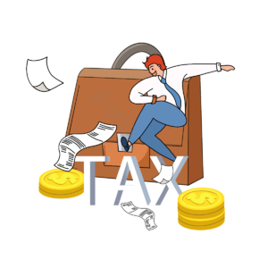 金币 卡通 手绘 tax 税法 计算 红色 粉色
