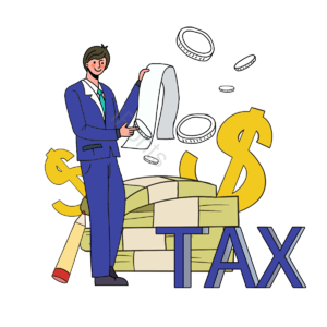 税法 账单 卡通 手绘 tax 计算 红色 粉色