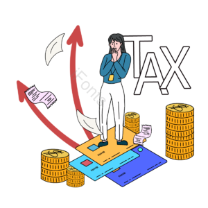 信用卡 卡通 手绘 tax 税法 计算 红色 粉色
