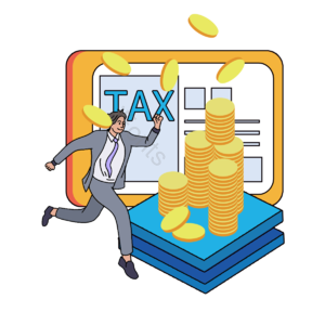 税法 卡通 手绘 tax 计算 红色 粉色 黄色