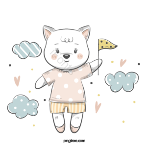 动物 猫 线条 气球 可爱 清新 简约 卡通