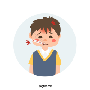 性格 学童 男孩 头像 感冒 流鼻涕 发烧 热