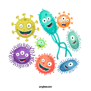 微生物 病毒 菌 感染 病发 手绘竽 动画片 医药科学