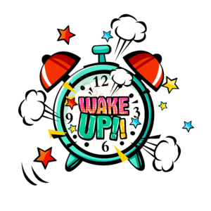 闹钟 wake up 波普风格 催促 起床 手绘 加油