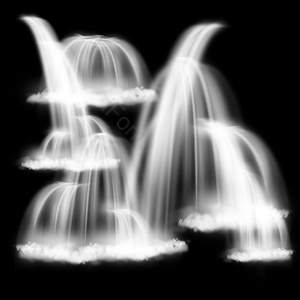 瀑布 水流 手绘 立体 3d 景色 风景 细腻
