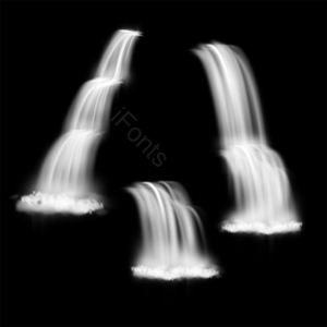 立体 手绘 瀑布 流水 景色 3d 风景 柔和
