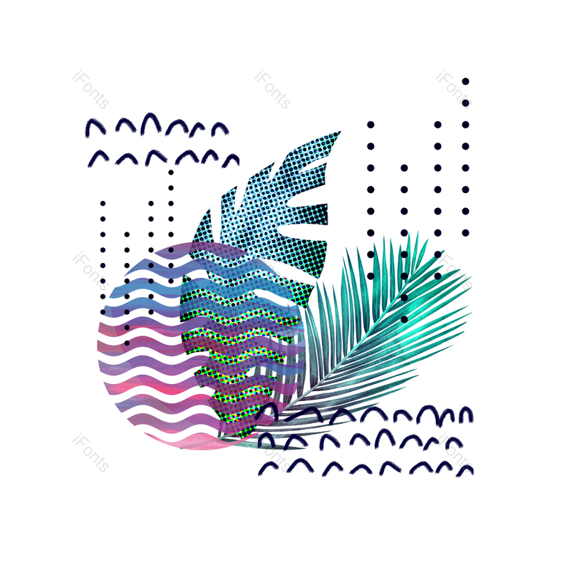 水彩图片,几何元素,化妆品PNG,植物免抠素材