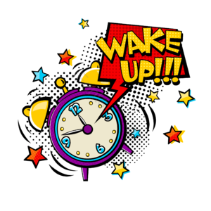 闹钟 闹铃 波普风格 手绘 起床 wake up 星星