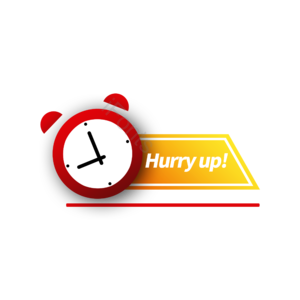 手绘 着急 快点 钟表 hurry up 催促 条幅