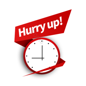 手绘 快点 着急 闹钟 hurry up 催促 条幅