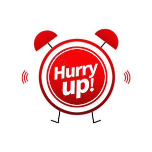 手绘 快点 钟表 着急 hurry up 催促 渐变