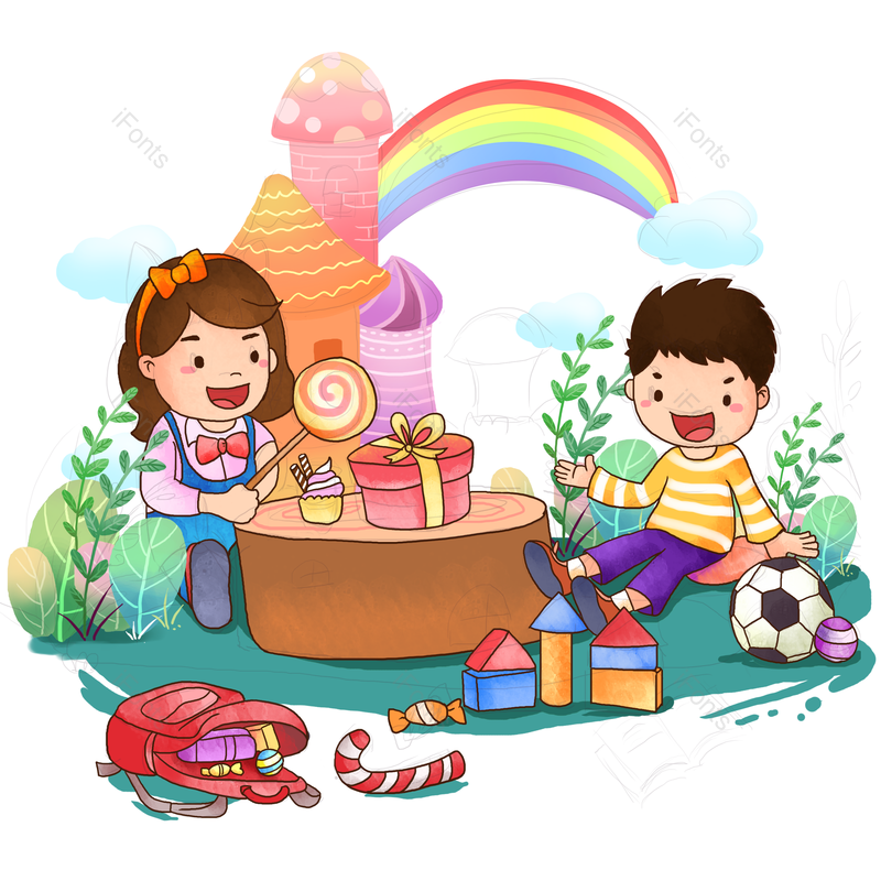 儿童节图片,卡通元素,户外PNG,彩虹免抠素材