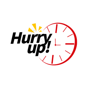 手绘 快点 闹钟 钟表 着急 hurry up 红色