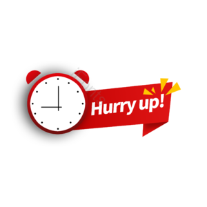 手绘 快点 着急 钟表 闹钟 hurry up 条幅
