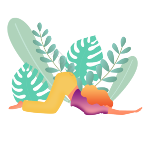 植物 动画片 手绘竽 瑜珈 运动 健康的 绿色 渐变色