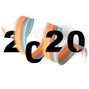 2020年 便条立体 毕业拉 笔刷 拧 环绕 墨迹 字体