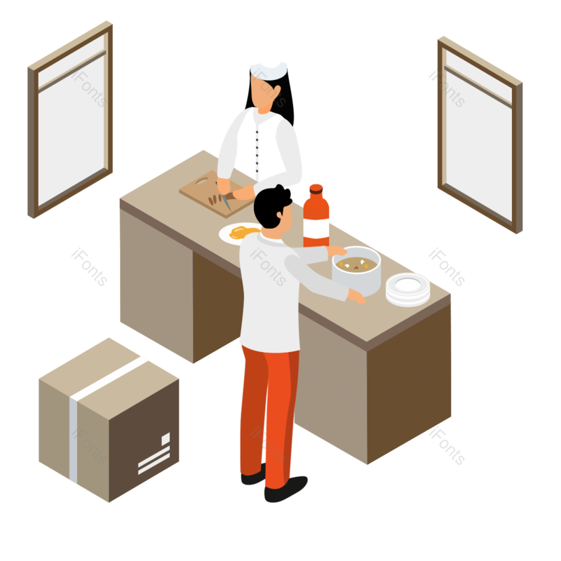 卡通图片,粉红色元素,厨师帽PNG,白色免抠素材