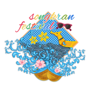 泰国 著名 快乐 泼水节 假日 文化 卡通 建筑