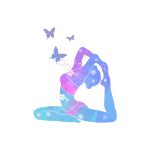 手绘竽 人物 瑜珈 健美运动 插画用图 取色 富 多彩的