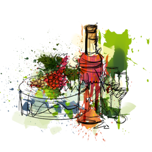 卡通 线条 红酒 瓶子 美食 彩色 创意抽象 形象