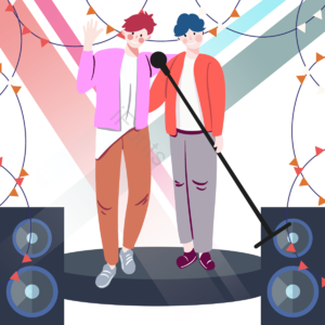 音乐 吉他 kpop音乐 卡通 手绘 才艺 音响 跳舞