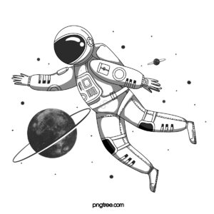 太空人宇航员 宇宙 星星 黑白 可爱 动画片 简单的 手绘竽