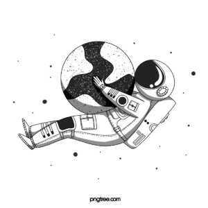 太空人宇航员 星星 繁星 动画片 音谱线 手绘竽 黑白 简单的