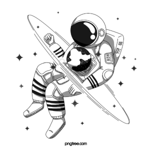太空人宇航员 星星 有创意的 动画片 繁星 音谱线 简单的 手绘竽