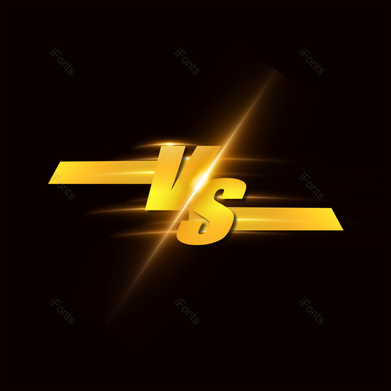 比赛图片,黄色字体元素,vsPNG,灯光效果免抠素材