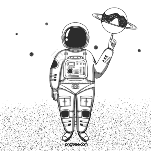 太空人宇航员 宇宙 星星 黑白 可爱 手绘竽 音谱线 简单的