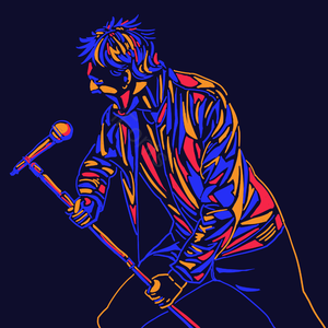歌唱 热情 无拘无束的 咆哮 男子 男人剪贴画 剪贴画 唱歌剪贴画