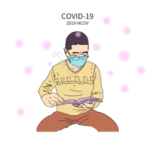 coronavirus covid-19 2019-ncov 新型冠状病毒 扁平风格 戴口罩 医院 卫生