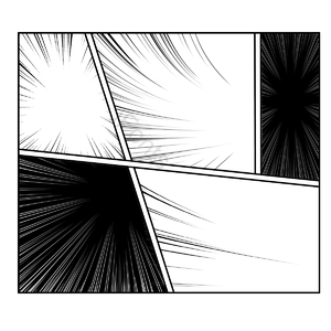 速度线 窗口 分镜 切口 漫画 黑色线条 波普风格 手绘