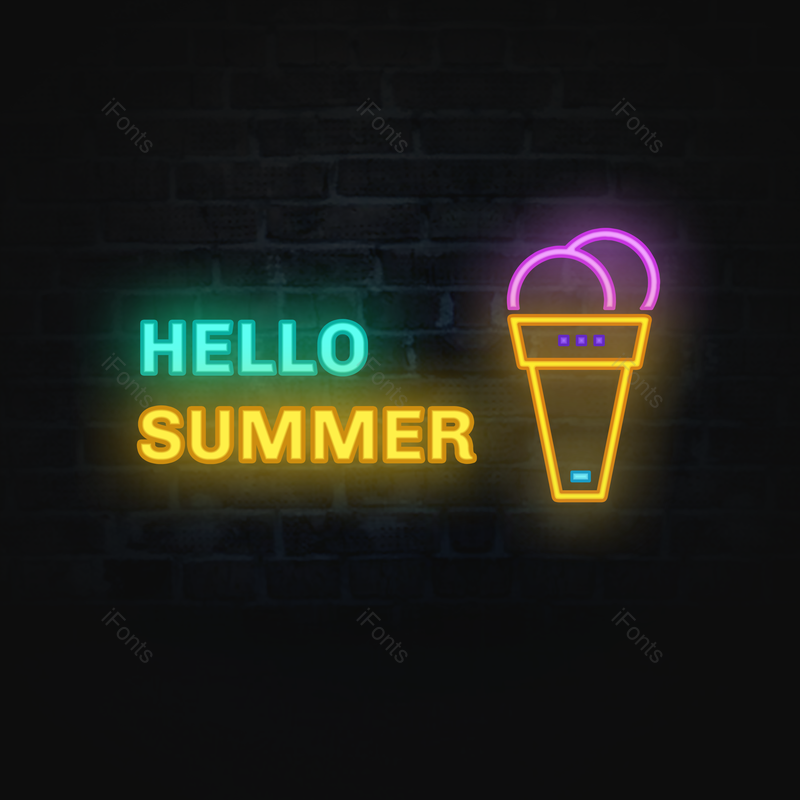 复古图片,霓虹元素,夏天PNG,夏日免抠素材