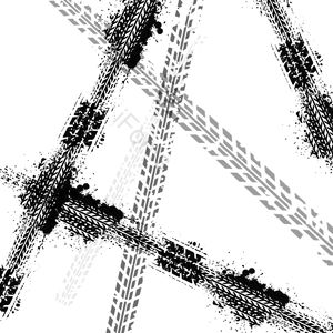 创造性的 手绘 黑色 弹道 轮胎 汽车轮胎印 作记号 框架