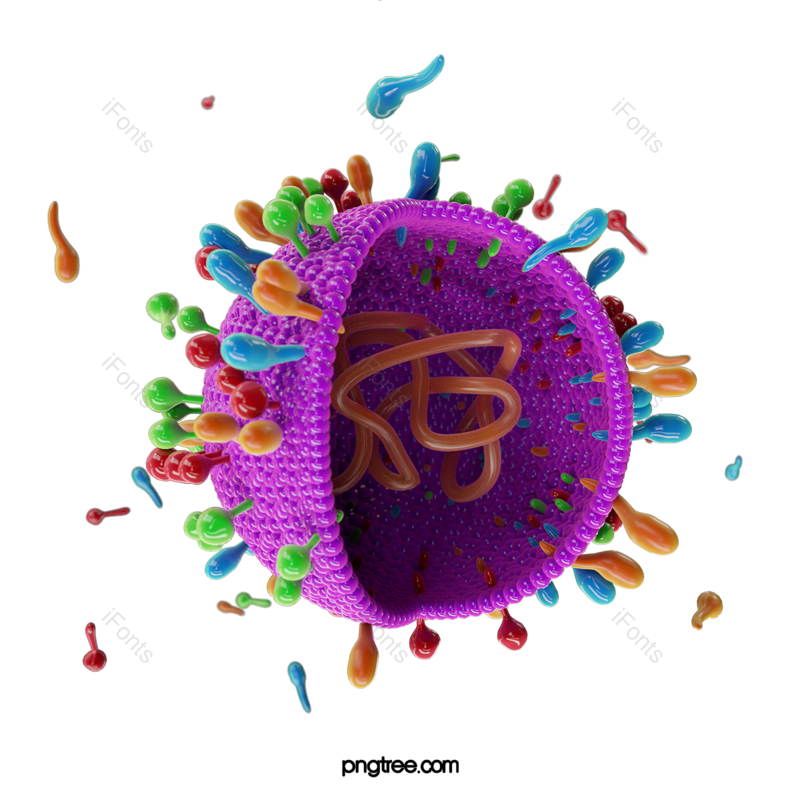 立体图片,蓝色元素,病毒PNG,彩色免抠素材