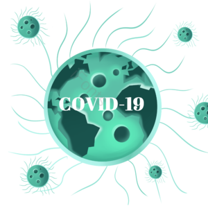 恐怖 全球化 病毒 绿色 手绘 细菌 corona virus