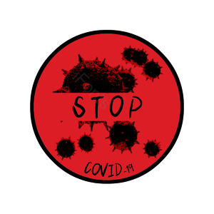 红色 停 被禁止 签名 黑色 病毒 圆形的 covid-19