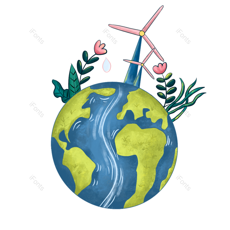 蓝色图片,地球元素,卡通地球PNG,地球仪免抠素材