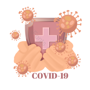手绘 共抗 病毒 疫情 细菌 医学 corona virus