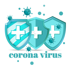蓝色 手绘 抗疫 盾牌 病毒 corona virus 2019-ncov