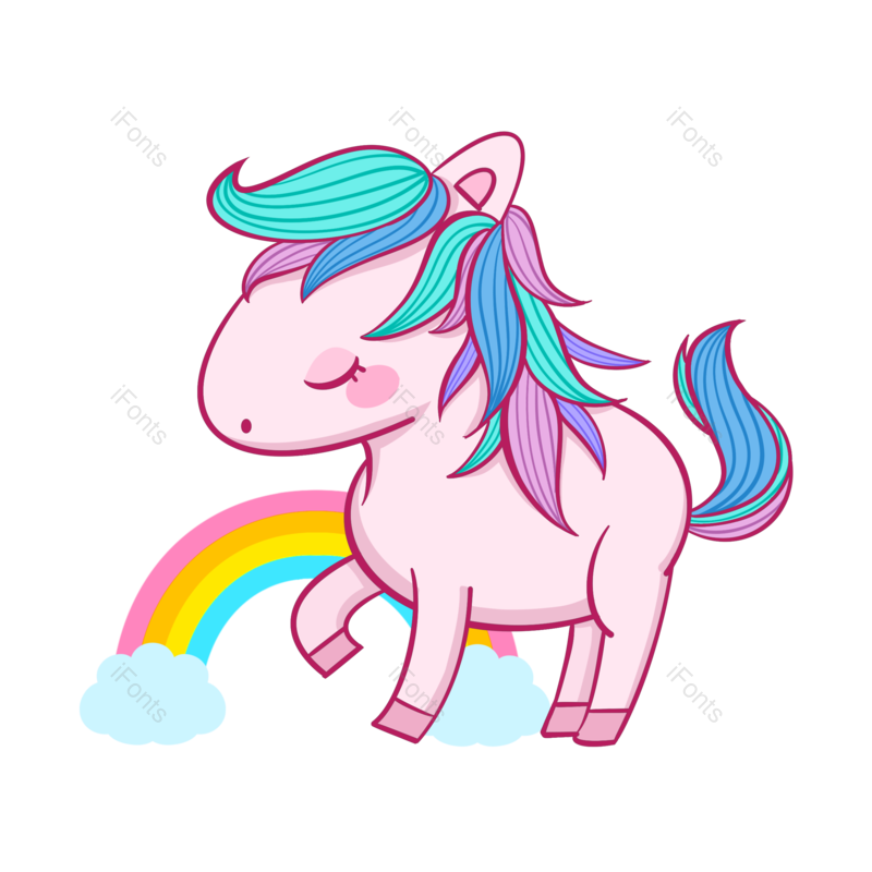 动画片图片,彩虹元素,眼睛PNG,粉色免抠素材