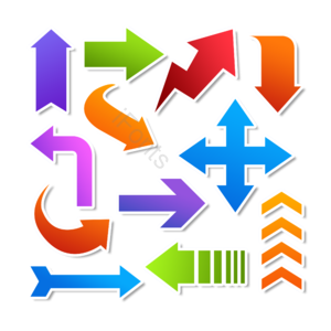 箭头 彩色箭头 渐变 方向 标识 标记 贴纸 装饰图案